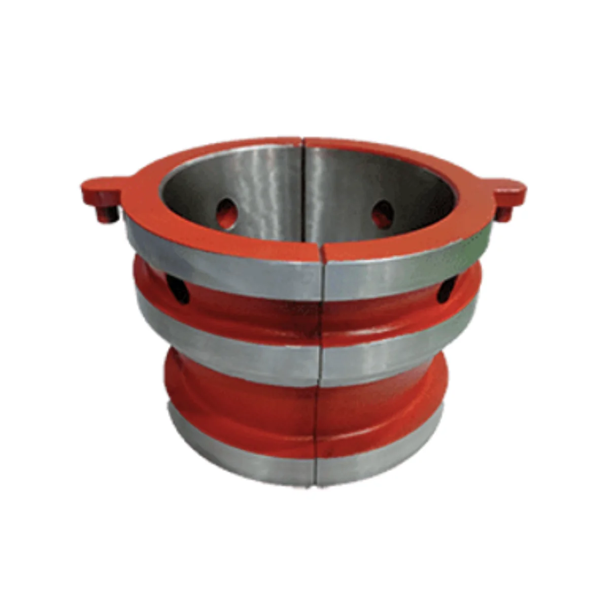 Master Bushing Insert Bowl No.2, an integral part of oilfield handling tools. This insert bowl is specifically designed to fit within the master bushing, contributing to the stability and support of the drill string during drilling operations. Its purposeful design ensures effective and safe handling of drilling equipment in the oilfield.